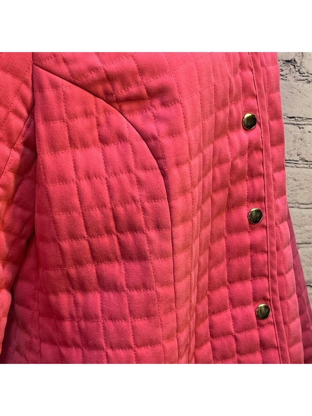 Briggs New York Women’s Pink Quilted Button Down Jacket size 16P EUC - Picture 7 of 16
